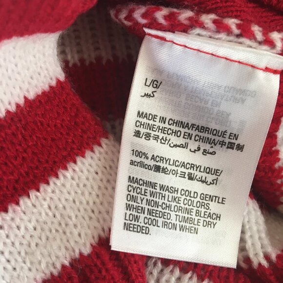 Pet Sweater Matching Family PJs Large Red White Strip Holiday - Picture 5 of 6